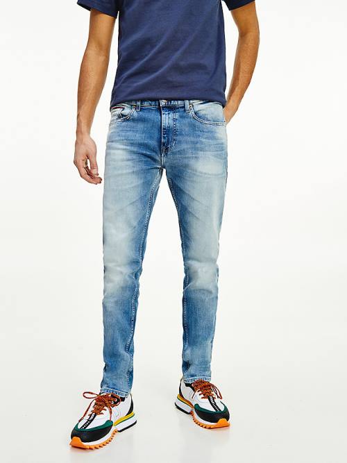 Tommy Hilfiger Slim Fit Tapered Faded Moški Kavbojke Denim | TH876DON