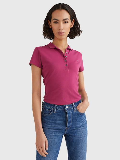 Tommy Hilfiger Slim Fit Ženske Polo Majica Rdeča | TH059UZN