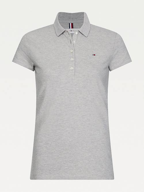 Tommy Hilfiger Slim Fit Ženske Polo Majica Siva | TH109ESO