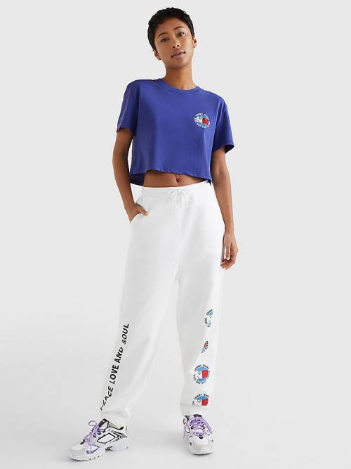 Tommy Hilfiger Smiley Logo Cropped Ženske Majice Vijolična | TH247SUL