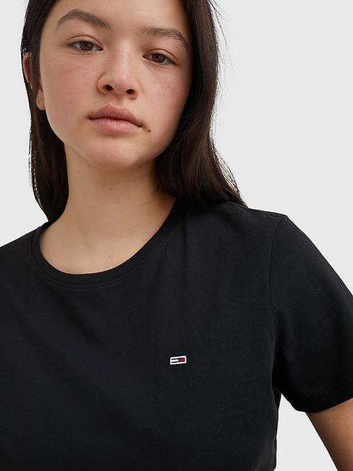 Tommy Hilfiger Soft Jersey Ženske Majice Črna | TH670YPF