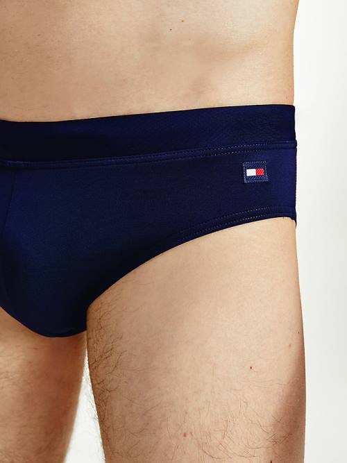 Tommy Hilfiger Solid Colour Briefs Moški Kopalke Modra | TH258NHY