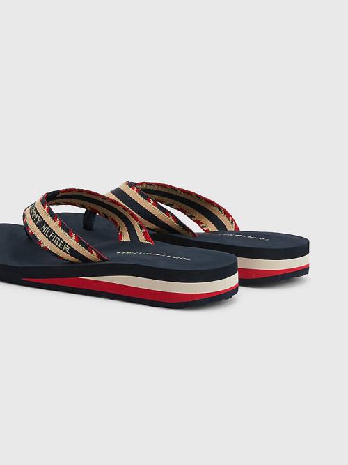 Tommy Hilfiger Sparkle Strap Logo Flip-Flops Ženske Sandali Modra | TH430JOS