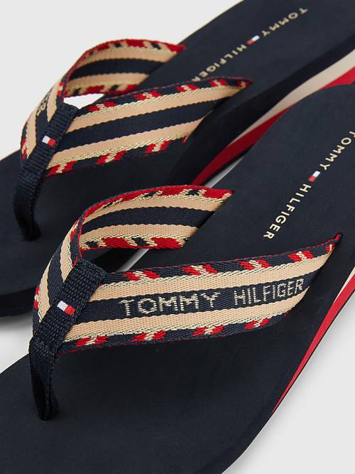 Tommy Hilfiger Sparkle Strap Logo Flip-Flops Ženske Sandali Modra | TH430JOS