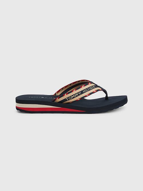 Tommy Hilfiger Sparkle Strap Logo Flip-Flops Ženske Sandali Modra | TH430JOS