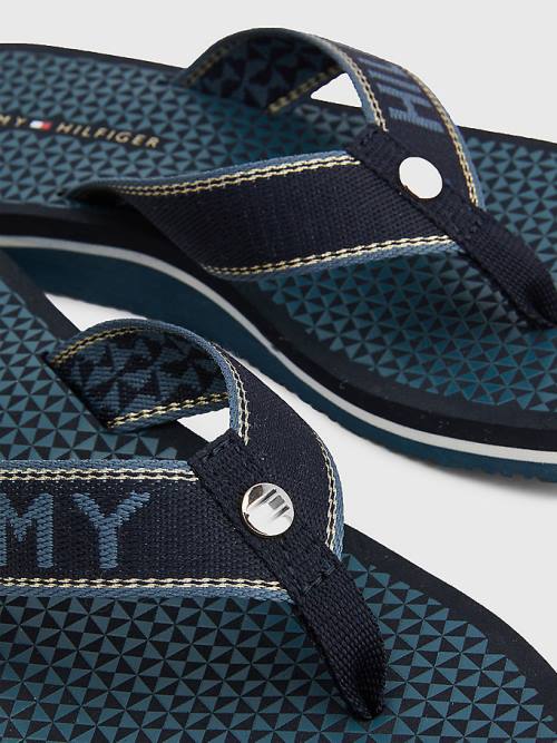 Tommy Hilfiger Sparkle Webbing Flip-Flops Ženske Sandali Modra | TH250JOG