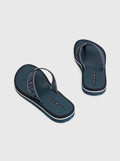 Tommy Hilfiger Sparkle Webbing Flip-Flops Ženske Sandali Modra | TH250JOG