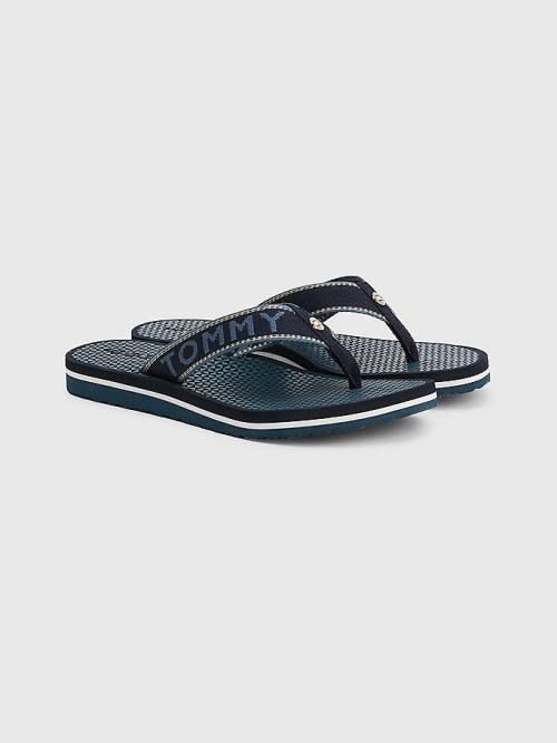 Tommy Hilfiger Sparkle Webbing Flip-Flops Ženske Sandali Modra | TH250JOG