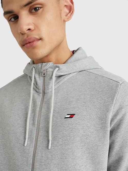 Tommy Hilfiger Sport Essential Organic Cotton Logo Moški Pulover Siva | TH419FBZ