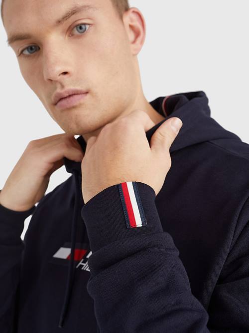 Tommy Hilfiger Sport Essential TH Cool Moški Pulover s kapuco Modra | TH185XQB