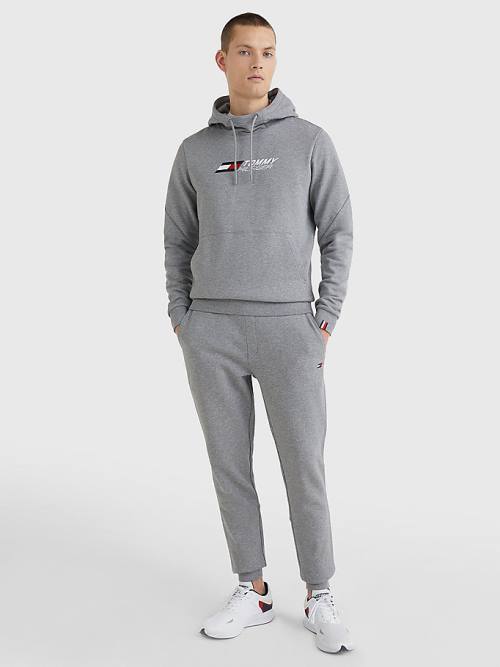 Tommy Hilfiger Sport Essential TH Cool Moški Pulover s kapuco Siva | TH408EQF