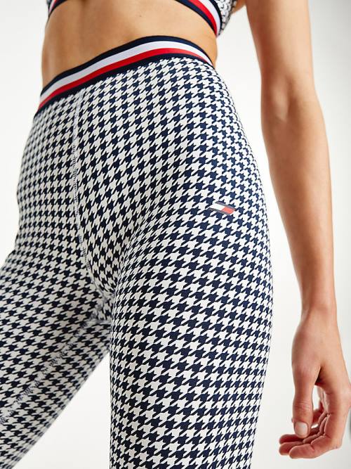 Tommy Hilfiger Sport Full Length Houndstooth Ženske Pajkice Črna | TH301IAO