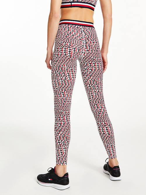 Tommy Hilfiger Sport Full Length Houndstooth Ženske Pajkice Rdeča | TH394MQH