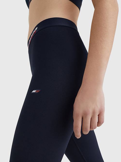 Tommy Hilfiger Sport Full Length Waistband Detail Ženske Pajkice Modra | TH825JTD