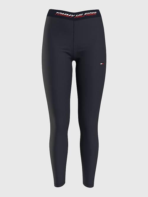 Tommy Hilfiger Sport Full Length Waistband Detail Ženske Pajkice Modra | TH825JTD