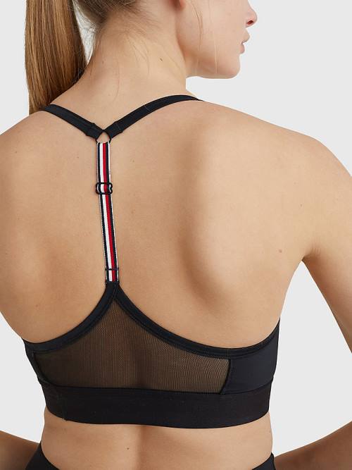 Tommy Hilfiger Sport Lightweight Low Support Racer Bra Ženske Spodnje Perilo Črna | TH490ZGA