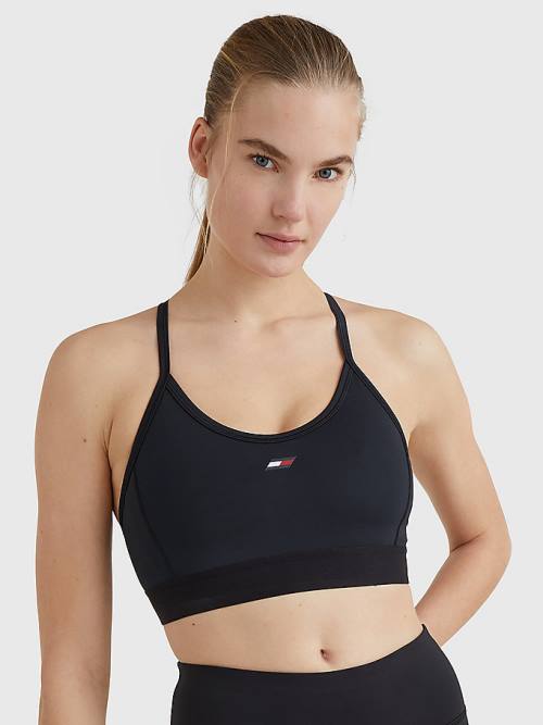 Tommy Hilfiger Sport Lightweight Low Support Racer Bra Ženske Spodnje Perilo Črna | TH490ZGA