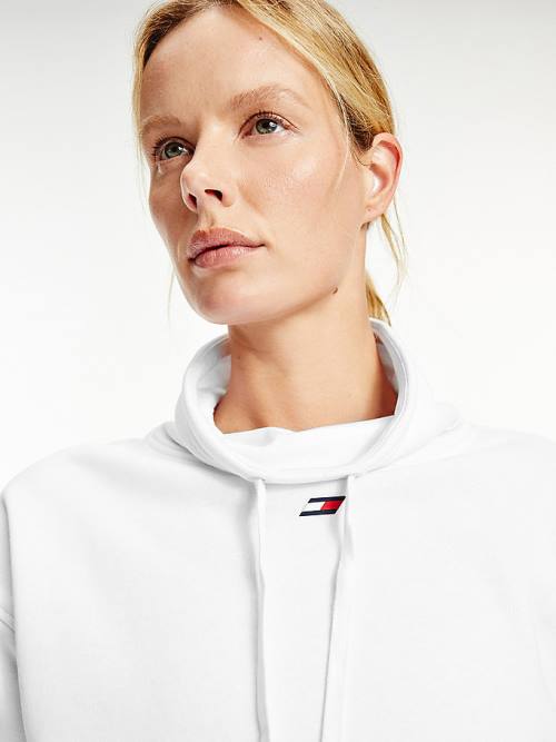 Tommy Hilfiger Sport Logo Relaxed Fit Ženske Pulover Bela | TH458XFO