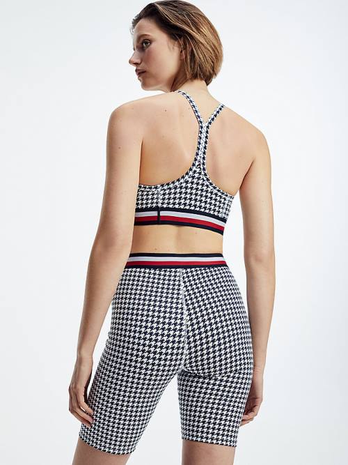 Tommy Hilfiger Sport Low Support Houndstooth Bra Ženske Spodnje Perilo Črna | TH173VYN