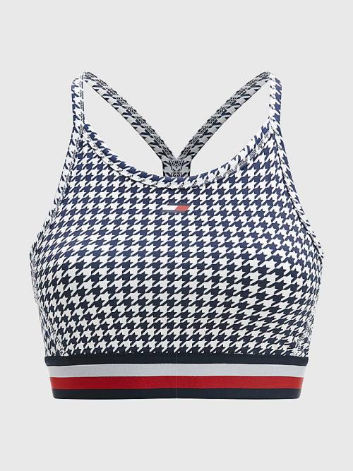 Tommy Hilfiger Sport Low Support Houndstooth Bra Ženske Spodnje Perilo Črna | TH173VYN