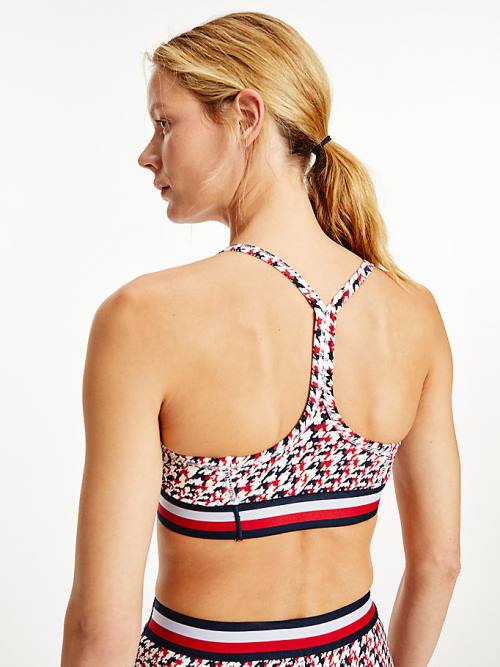 Tommy Hilfiger Sport Low Support Houndstooth Bra Ženske Spodnje Perilo Rdeča | TH358NIY