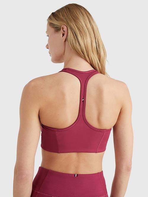 Tommy Hilfiger Sport Medium Support Logo Bra Ženske Spodnje Perilo Rdeča | TH726VTR