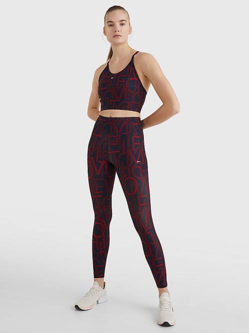 Tommy Hilfiger Sport Medium Support Print Bra Ženske Spodnje Perilo Modra | TH240SLR