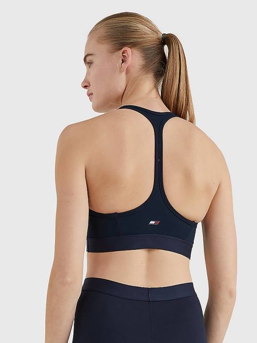 Tommy Hilfiger Sport Medium Support Tape Bra Ženske Spodnje Perilo Modra | TH319SGX