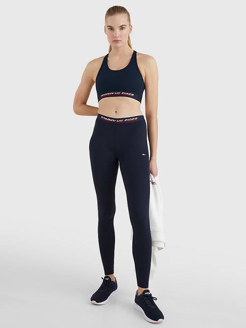 Tommy Hilfiger Sport Medium Support Tape Bra Ženske Spodnje Perilo Modra | TH319SGX