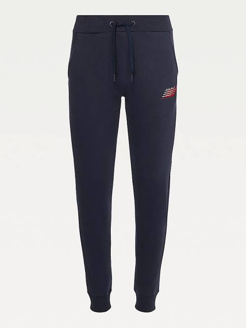 Tommy Hilfiger Sport Organic Cotton Joggers Ženske Hlače Modra | TH185OVR