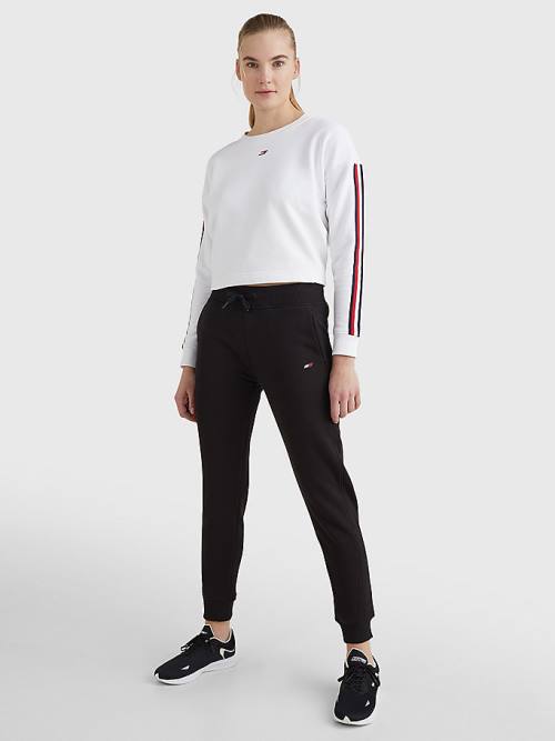 Tommy Hilfiger Sport Organic Cotton Joggers Ženske Hlače Črna | TH743IMG