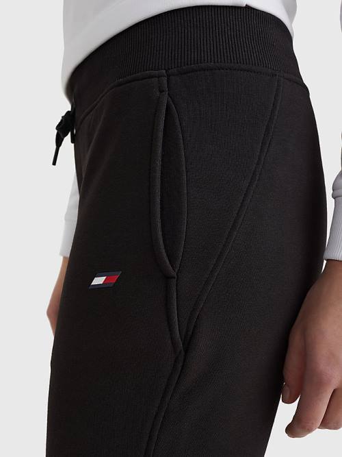 Tommy Hilfiger Sport Organic Cotton Joggers Ženske Hlače Črna | TH743IMG