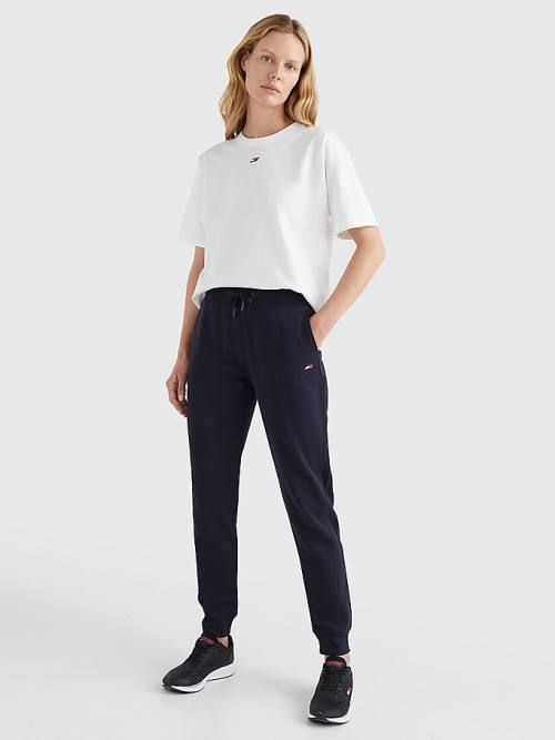 Tommy Hilfiger Sport Organic Cotton Regular Fit Joggers Ženske Hlače Modra | TH158UTF