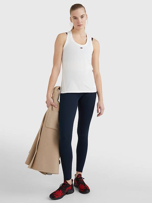 Tommy Hilfiger Sport Organic Cotton Tank Top Ženske Majice Bela | TH123CFU