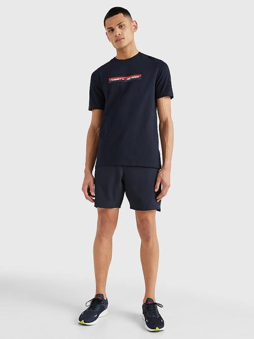 Tommy Hilfiger Sport Organic Jersey Moški Majice Modra | TH903MNE