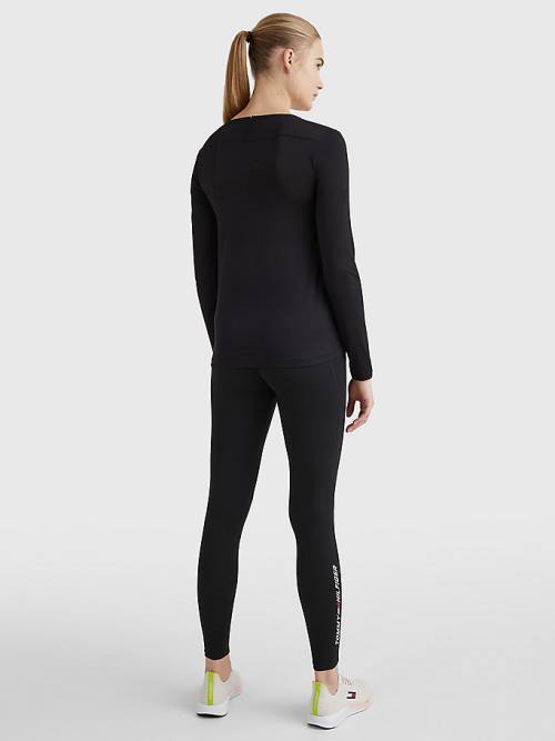 Tommy Hilfiger Sport Performance Graphic Long Sleeve Ženske Majice Črna | TH041QMI