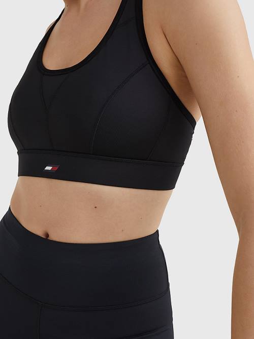 Tommy Hilfiger Sport Racerback High Support Bra Ženske Spodnje Perilo Črna | TH849VYR