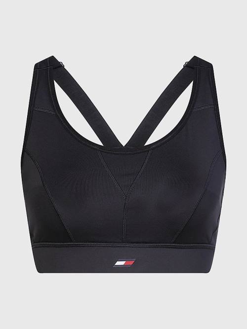 Tommy Hilfiger Sport Racerback High Support Bra Ženske Spodnje Perilo Črna | TH849VYR