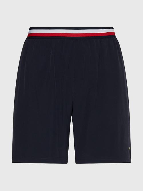 Tommy Hilfiger Sport Signature Tape Recycled Moški Kratke Hlače Modra | TH695KAI