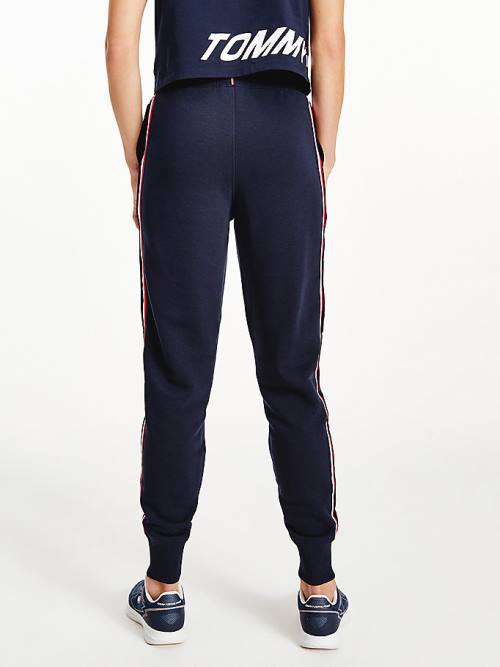 Tommy Hilfiger Sport Signature Tape Regular Fit Joggers Ženske Hlače Modra | TH503WOL