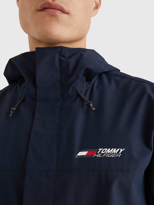 Tommy Hilfiger Sport Slim Fit Windbreaker Moški Jakne Modra | TH943KGF