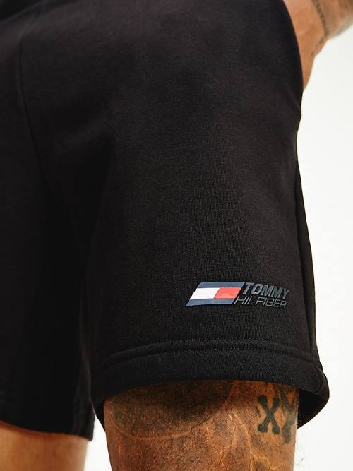 Tommy Hilfiger Sport TH Cool Flex Fleece Moški Kratke Hlače Črna | TH147HST