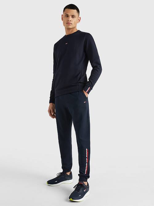 Tommy Hilfiger Sport TH Cool Organic Cotton Joggers Moški Hlače Modra | TH609JWS