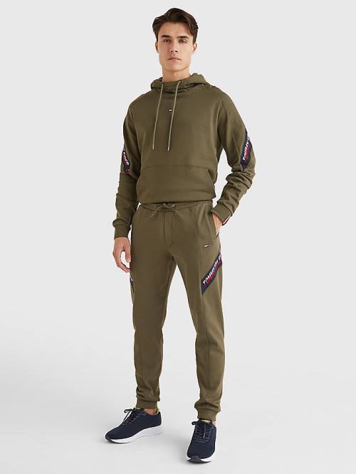 Tommy Hilfiger Sport TH Cool Tape Joggers Moški Hlače Kaki | TH650JZE