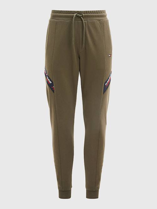 Tommy Hilfiger Sport TH Cool Tape Joggers Moški Hlače Kaki | TH650JZE