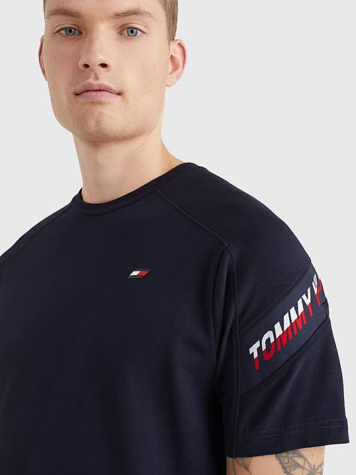 Tommy Hilfiger Sport TH Cool Tape Moški Majice Modra | TH352FDP