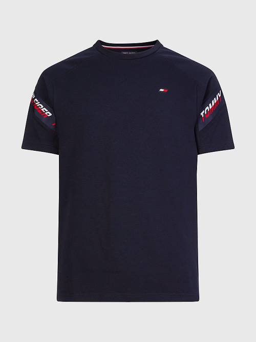 Tommy Hilfiger Sport TH Cool Tape Moški Majice Modra | TH352FDP