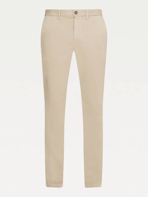 Tommy Hilfiger Stretch Cotton Chinos Moški Hlače Kaki | TH352IPE