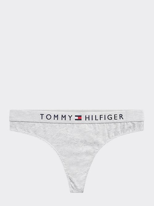 Tommy Hilfiger Stretch Cotton Thong Ženske Spodnje Perilo Siva | TH412DRK