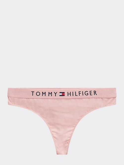 Tommy Hilfiger Stretch Cotton Thong Ženske Spodnje Perilo Roza | TH946TFP